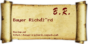 Bayer Richárd névjegykártya